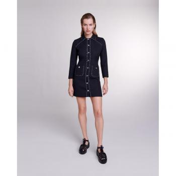 Maje Randaille Short Tweed Dress - Black - Size 4 US / 36 FR