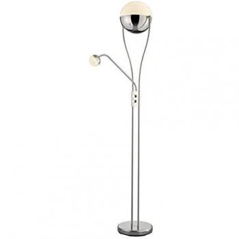 Lámpara de pie LED Chris, 1x22W, 2000lm, 3000K, Dimmable, Cromo con Luz de Lectura Orientable