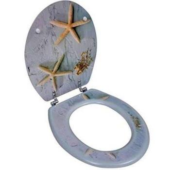 vidaXL WC Toilet Seat MDF Lid Starfish