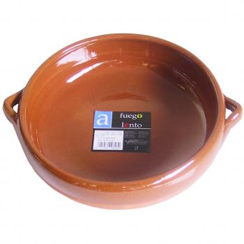 A Fuego Lento Cazuela Abombada Horno con Asas, Barro, Miel, 20 cm
