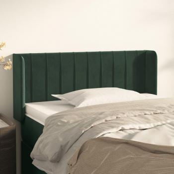 Cabecero de terciopelo verde oscuro 93x16x78/88 cm Vidaxl