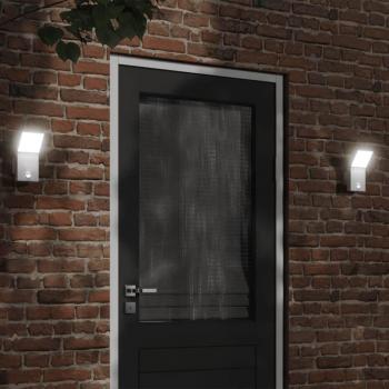 Aplique de pared exterior LED con sensor en aluminio fundido blanco