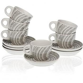SET 6 TAZAS CAFE CON PLATO NEE marca VERSA