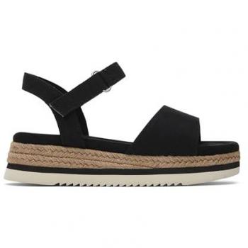 TOMS Girls Diana Black Wedge Sandals - Size 12 Years