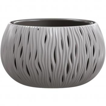PROSPERPLAST BOWL SANDY DE PLÁSTICO CON DEPÓSITO EN COLOR GRIS PIEDRA, 21,8 X 37 X 37 CMS
