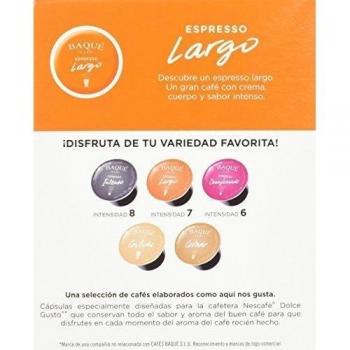 Cafés Baqué - 10 Capsulas Compatibles Dolce Gusto. Espresso Largo