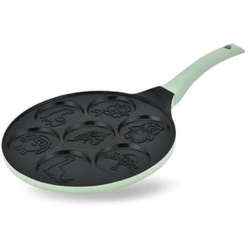 Sartén para Tortitas MAESTRO MR-1222 de 26 cm, Diseño Emoticono Sonriente, Antiadherente, Mango de Silicona, Apta para Inducción y Gas