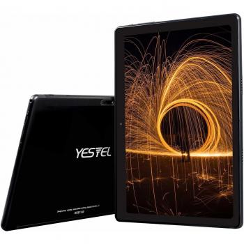 Tablet 10 Pulgadas 4GB RAM 64GB ROM con Doble SIM LTE y Wi-Fi, HD Android 10 Original YESTEL Tablet con Teclado y Ratón, Ampliables hasta 128GB/8000mAh Batería/5MP + 8MP/GPS, Color Negro