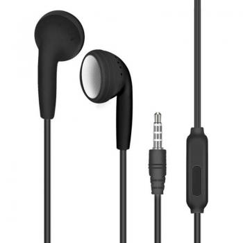 Auriculares internos planos deportivos con micrófono, 3.5mm, estéreo, graves para iPhone 5S/6S y Samsung