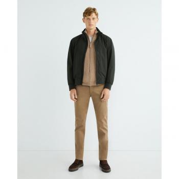 Cárdigan de hombre Gant de lana de oveja muy fina con cremallera, color marrón oscuro melange, talla XL