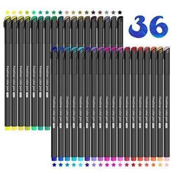 Rotuladores de punta fina, JPARR 36 lápices de colores con punta fina Lápices de colores de 0,4 mm con punta fina para dibujar y escribir bocetos, llevar un diario, notas, cómics, libros para colorear