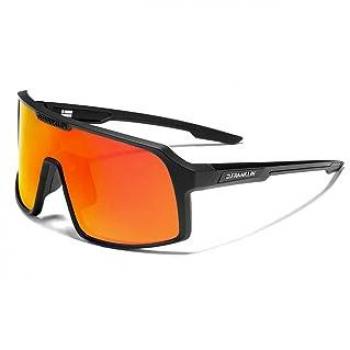 Gafas de sol unisex D.Franklin Wind Negras y Rojas con Lentes Naranjas y Protección UV