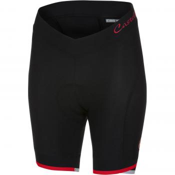 Castelli Pantalón De Ciclismo Corto para Mujer 2018 Vista Negro-Rojo