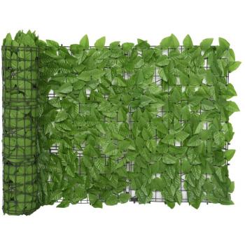 vidaXL Balcony Screen with Green Leaves 500x75 cm
