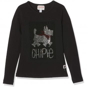Chipie 8m10004, Camiseta para Niñas, Negro
