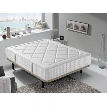 Colchón Sevilla 150x190 cm - Altura 31 cm - Firmeza media - Muelles ensacados con refuerzo perimetral y espuma viscoelástica
