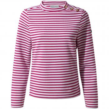 Craghoppers Balmoral - Forro Polar con Cuello Redondo para Mujer, Mujer, Color Amalfi Rose Stripe, tamaño 10