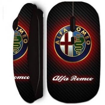 Mouse inalámbrico Maniacase negro con logo de Alfa Romeo