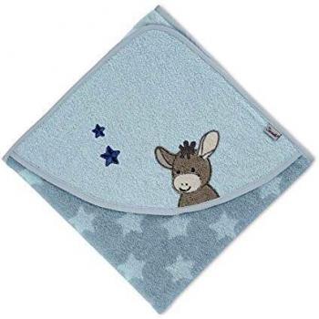 Toalla de baño con capucha Emmi azul medio 100 x 100 cm