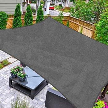 Patio Shack Toldo Vela de Sombra Cuadrado 2,5 x 2,5 m, HDPE Transpirable y Protección Rayos UV para Exterior, Jardín, Terrazas Grafito