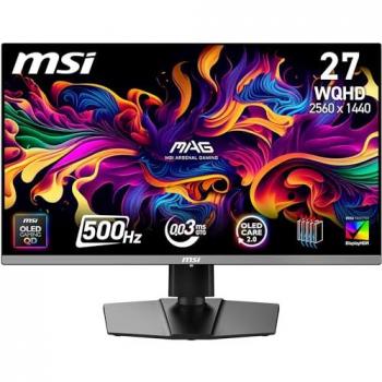 Monitor MSI MAG 272QP QD-OLED 26.5 Wide Quad HD 2560 x 1440 Pixeles OLED 500Hz 1ms FreeSync Premium Pro