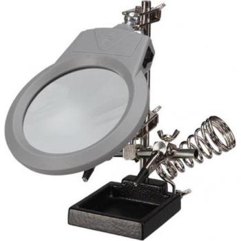 Tercera Mano con Lupa, Luz LED y Soporte para Soldador