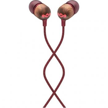 Auriculares de botón The House of Marley Smile Jamaica - Con cable, rojos y de madera