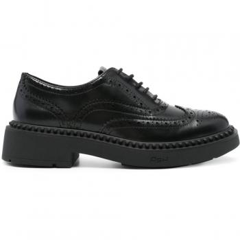 Ash Women's Black Leather Perforated Brogue Boots Size 6 US