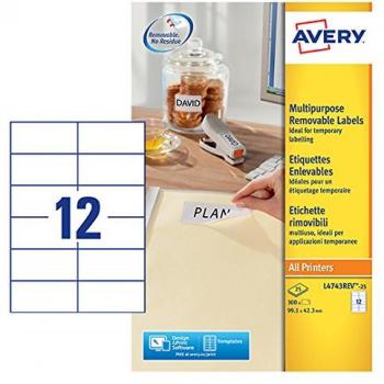 Etiquetas Avery L4743REV-25 Blanco Papel Reacondicionado D