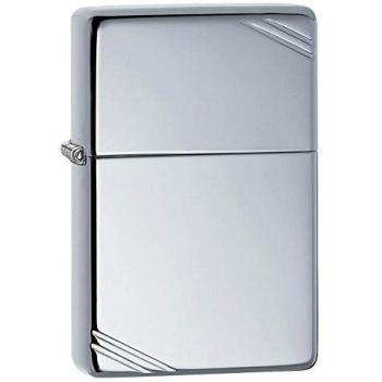 Vintage High Polish Chrome Zippo Windproof Lighter with Slashes