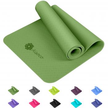 Aisoco Estera de Yoga TPE Premium, Antideslizante, respetuosa con el Medio Ambiente, respetuosa con la Piel, con Bolso y Correa de Transporte