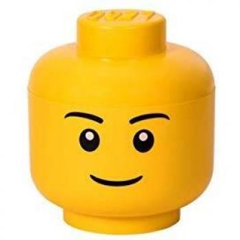 LEGO Iconic Storage Head Large, Stackable Storage Box, 8,5 L, Yellow, Boy