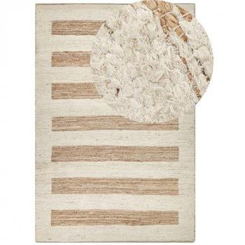 Alfombra Beige de Yute y Algodón Hecha a Mano 200 x 300 cm Diseño Moderno