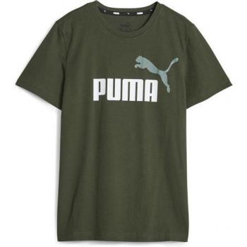 Camiseta Puma Essentials+ 2 Col Logo Infantil Verde Modelo 586985-30