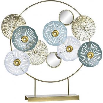 Figura Decorativa Espejo Dorado de Metal DKD Home Decor (44 x 8 x 46 cm)
