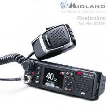 Midland M-88 Estación de Radio CB Multibanda 12/24V, Pantalla TFT a Color, Cancelación de Ruido, Transceptor Compacto con Controles Directos en el Micro