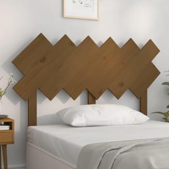 Cabecero de cama madera maciza de pino marrón miel 122,5x3x80,5 cm