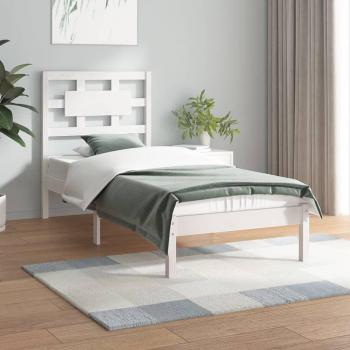 Estructura de cama de madera maciza de pino blanco 90x200 cm
