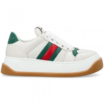 Gucci Women's Screener Leather Sneakers in White | Size 38 | 771880AAC0S9063