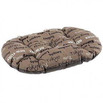 Cama Relax Deluxe para Perros y Gatos 78x50 cm Marrón - Cuscino de Algodón Imbottito Lavable