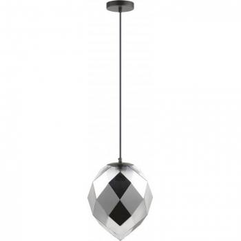 Plafón Zoe Cromo 1 bombilla 33cm, Impex Lighting - Impex Zoe 1 Luz Cromo Cristal Negro