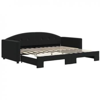 Sofá cama nido terciopelo negro 90x200 cm