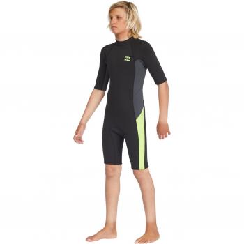 Billabong Traje de surf para niños 2/2mm Absolute con manga corta y cremallera en la espalda