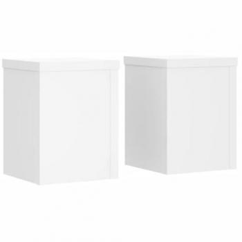 Soportes de Plantas 2 uds Madera Ingeniería 10x10x18 cm Color Blanco, Negro y más