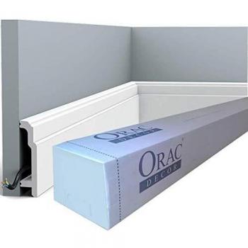 ORAC DECOR 28-Meter Complete Baseboard Moulding Set SX155 - High Impact Polystyrene, Primed White