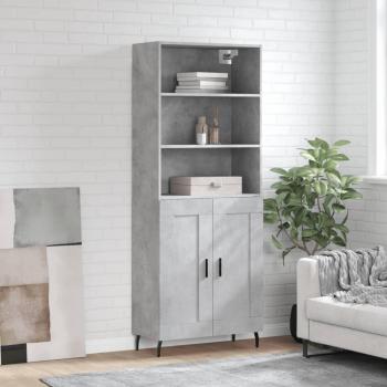 Armario de hormigón gris 69,5x34x180 cm madera contrachapada