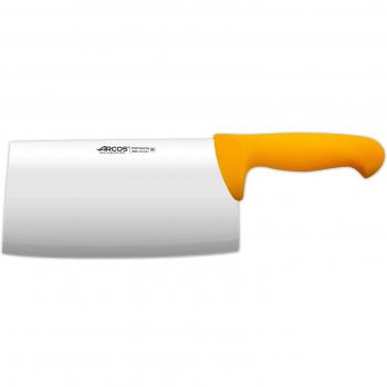 Cuchillo Hachuela China Arcos Serie 2900, Hoja de Acero Inoxidable Nitrum de 215mm, Mango Ergonómico de Polipropileno Amarillo