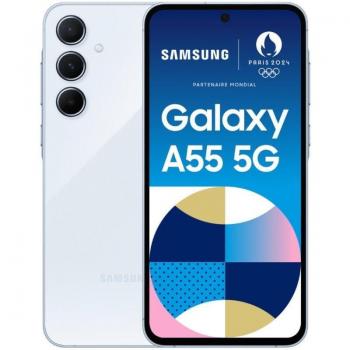 Samsung Galaxy A55 5G - Smartphone desbloqueado de 128GB en color azul con pantalla AMOLED de 6.6 y frecuencia de actualización de 120Hz