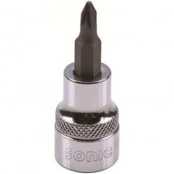 Llave de vaso 3/8 Pozidriv PZ SONIC 8224801 - Cubos insertables, fabricada en acero al cromo-vanadio, acabado pulido, compatible con destornilladores y llaves