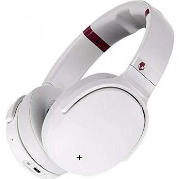 Skullcandy Venue Active Auriculares con cancelación de ruido, Bluetooth Inalámbricos, Tecnología Tile integrada, Batería con 24 Horas de Duración, Materiales de Calidad Premium, Blanco/Carmesí